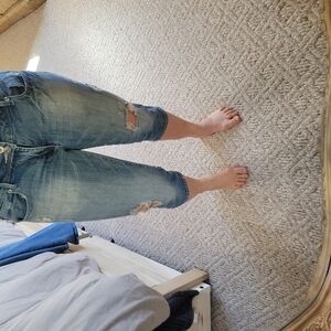 Women's Distressed Blue Jeans